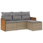 vidaXL 4-tlg. Garten-Sofagarnitur mit Kissen Beige Poly Rattan vidaXL 4-tlg. Garten-Sofagarnitur mit Kissen Beige Poly Rattan