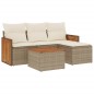 vidaXL 5-tlg. Garten-Sofagarnitur mit Kissen Beige Poly Rattan vidaXL 5-tlg. Garten-Sofagarnitur mit Kissen Beige Poly Rattan