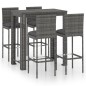 vidaXL 5-tlg. Gartenbar-Set mit Kissen Poly Rattan Grau vidaXL 5-tlg. Gartenbar-Set mit Kissen Poly Rattan Grau