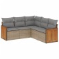 vidaXL 5-tlg. Garten-Sofagarnitur mit Kissen Beige Poly Rattan vidaXL 5-tlg. Garten-Sofagarnitur mit Kissen Beige Poly Rattan