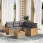 vidaXL 6-tlg. Garten-Sofagarnitur mit Kissen Beige Poly Rattan vidaXL 6-tlg. Garten-Sofagarnitur mit Kissen Beige Poly Rattan
