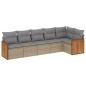 vidaXL 6-tlg. Garten-Sofagarnitur mit Kissen Beige Poly Rattan vidaXL 6-tlg. Garten-Sofagarnitur mit Kissen Beige Poly Rattan