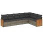 vidaXL 7-tlg. Garten-Sofagarnitur mit Kissen Grau Poly Rattan vidaXL 7-tlg. Garten-Sofagarnitur mit Kissen Grau Poly Rattan