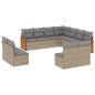 vidaXL 11-tlg. Garten-Sofagarnitur mit Kissen Beige Poly Rattan vidaXL 11-tlg. Garten-Sofagarnitur mit Kissen Beige Poly Rattan