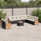 vidaXL 11-tlg. Garten-Sofagarnitur mit Kissen Schwarz Poly Rattan vidaXL 11-tlg. Garten-Sofagarnitur mit Kissen Schwarz Poly Rattan