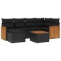 vidaXL 7-tlg. Garten-Sofagarnitur mit Kissen Schwarz Poly Rattan vidaXL 7-tlg. Garten-Sofagarnitur mit Kissen Schwarz Poly Rattan