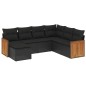 vidaXL 7-tlg. Garten-Sofagarnitur mit Kissen Schwarz Poly Rattan vidaXL 7-tlg. Garten-Sofagarnitur mit Kissen Schwarz Poly Rattan