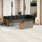 vidaXL 11-tlg. Garten-Sofagarnitur mit Kissen Grau Poly Rattan vidaXL 11-tlg. Garten-Sofagarnitur mit Kissen Grau Poly Rattan