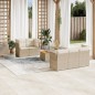vidaXL 6-tlg. Garten-Sofagarnitur mit Kissen Beige Poly Rattan vidaXL 6-tlg. Garten-Sofagarnitur mit Kissen Beige Poly Rattan