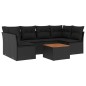 vidaXL 7-tlg. Garten-Sofagarnitur mit Kissen Schwarz Poly Rattan vidaXL 7-tlg. Garten-Sofagarnitur mit Kissen Schwarz Poly Rattan