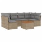 vidaXL 7-tlg. Garten-Sofagarnitur mit Kissen Beige Poly Rattan vidaXL 7-tlg. Garten-Sofagarnitur mit Kissen Beige Poly Rattan