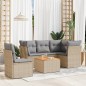 vidaXL 6-tlg. Garten-Sofagarnitur mit Kissen Beige Poly Rattan vidaXL 6-tlg. Garten-Sofagarnitur mit Kissen Beige Poly Rattan