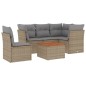 vidaXL 6-tlg. Garten-Sofagarnitur mit Kissen Beige Poly Rattan vidaXL 6-tlg. Garten-Sofagarnitur mit Kissen Beige Poly Rattan