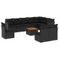 vidaXL 11-tlg. Garten-Sofagarnitur mit Kissen Schwarz Poly Rattan vidaXL 11-tlg. Garten-Sofagarnitur mit Kissen Schwarz Poly Rattan
