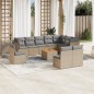 vidaXL 11-tlg. Garten-Sofagarnitur mit Kissen Beige Poly Rattan vidaXL 11-tlg. Garten-Sofagarnitur mit Kissen Beige Poly Rattan