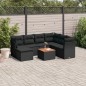vidaXL 8-tlg. Garten-Sofagarnitur mit Kissen Schwarz Poly Rattan vidaXL 8-tlg. Garten-Sofagarnitur mit Kissen Schwarz Poly Rattan