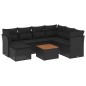vidaXL 8-tlg. Garten-Sofagarnitur mit Kissen Schwarz Poly Rattan vidaXL 8-tlg. Garten-Sofagarnitur mit Kissen Schwarz Poly Rattan