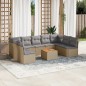 vidaXL 10-tlg. Garten-Sofagarnitur mit Kissen Beige Poly Rattan vidaXL 10-tlg. Garten-Sofagarnitur mit Kissen Beige Poly Rattan