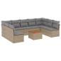 vidaXL 10-tlg. Garten-Sofagarnitur mit Kissen Beige Poly Rattan vidaXL 10-tlg. Garten-Sofagarnitur mit Kissen Beige Poly Rattan