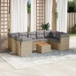 vidaXL 10-tlg. Garten-Sofagarnitur mit Kissen Beige Poly Rattan vidaXL 10-tlg. Garten-Sofagarnitur mit Kissen Beige Poly Rattan