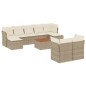 vidaXL 10-tlg. Garten-Sofagarnitur mit Kissen Beige Poly Rattan vidaXL 10-tlg. Garten-Sofagarnitur mit Kissen Beige Poly Rattan