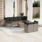 vidaXL 10-tlg. Garten-Sofagarnitur mit Kissen Grau Poly Rattan vidaXL 10-tlg. Garten-Sofagarnitur mit Kissen Grau Poly Rattan