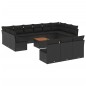 vidaXL 14-tlg. Garten-Sofagarnitur mit Kissen Schwarz Poly Rattan vidaXL 14-tlg. Garten-Sofagarnitur mit Kissen Schwarz Poly Rattan