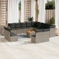 vidaXL 14-tlg. Garten-Sofagarnitur mit Kissen Grau Poly Rattan vidaXL 14-tlg. Garten-Sofagarnitur mit Kissen Grau Poly Rattan