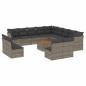 vidaXL 14-tlg. Garten-Sofagarnitur mit Kissen Grau Poly Rattan vidaXL 14-tlg. Garten-Sofagarnitur mit Kissen Grau Poly Rattan