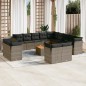 vidaXL 14-tlg. Garten-Sofagarnitur mit Kissen Grau Poly Rattan vidaXL 14-tlg. Garten-Sofagarnitur mit Kissen Grau Poly Rattan