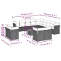 vidaXL 14-tlg. Garten-Sofagarnitur mit Kissen Grau Poly Rattan vidaXL 14-tlg. Garten-Sofagarnitur mit Kissen Grau Poly Rattan