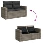 vidaXL 8-tlg. Garten-Sofagarnitur mit Kissen Grau Poly Rattan vidaXL 8-tlg. Garten-Sofagarnitur mit Kissen Grau Poly Rattan