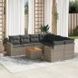 vidaXL 9-tlg. Garten-Sofagarnitur mit Kissen Grau Poly Rattan vidaXL 9-tlg. Garten-Sofagarnitur mit Kissen Grau Poly Rattan