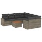 vidaXL 9-tlg. Garten-Sofagarnitur mit Kissen Grau Poly Rattan vidaXL 9-tlg. Garten-Sofagarnitur mit Kissen Grau Poly Rattan