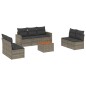 vidaXL 8-tlg. Garten-Sofagarnitur mit Kissen Grau Poly Rattan vidaXL 8-tlg. Garten-Sofagarnitur mit Kissen Grau Poly Rattan