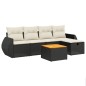 vidaXL 6-tlg. Garten-Sofagarnitur mit Kissen Schwarz Poly Rattan vidaXL 6-tlg. Garten-Sofagarnitur mit Kissen Schwarz Poly Rattan