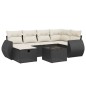 vidaXL 7-tlg. Garten-Sofagarnitur mit Kissen Schwarz Poly Rattan vidaXL 7-tlg. Garten-Sofagarnitur mit Kissen Schwarz Poly Rattan