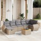 vidaXL 8-tlg. Garten-Sofagarnitur mit Kissen Beige Poly Rattan vidaXL 8-tlg. Garten-Sofagarnitur mit Kissen Beige Poly Rattan