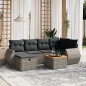vidaXL 7-tlg. Garten-Sofagarnitur mit Kissen Grau Poly Rattan vidaXL 7-tlg. Garten-Sofagarnitur mit Kissen Grau Poly Rattan