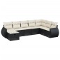 vidaXL 8-tlg. Garten-Sofagarnitur mit Kissen Schwarz Poly Rattan vidaXL 8-tlg. Garten-Sofagarnitur mit Kissen Schwarz Poly Rattan