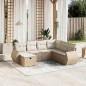 vidaXL 7-tlg. Garten-Sofagarnitur mit Kissen Beige Poly Rattan vidaXL 7-tlg. Garten-Sofagarnitur mit Kissen Beige Poly Rattan