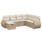 vidaXL 7-tlg. Garten-Sofagarnitur mit Kissen Beige Poly Rattan vidaXL 7-tlg. Garten-Sofagarnitur mit Kissen Beige Poly Rattan
