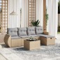 vidaXL 6-tlg. Garten-Sofagarnitur mit Kissen Beige Poly Rattan vidaXL 6-tlg. Garten-Sofagarnitur mit Kissen Beige Poly Rattan