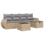 vidaXL 6-tlg. Garten-Sofagarnitur mit Kissen Beige Poly Rattan vidaXL 6-tlg. Garten-Sofagarnitur mit Kissen Beige Poly Rattan