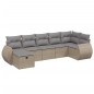 vidaXL 7-tlg. Garten-Sofagarnitur mit Kissen Beige Poly Rattan vidaXL 7-tlg. Garten-Sofagarnitur mit Kissen Beige Poly Rattan