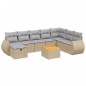 vidaXL 9-tlg. Garten-Sofagarnitur mit Kissen Beige Poly Rattan vidaXL 9-tlg. Garten-Sofagarnitur mit Kissen Beige Poly Rattan