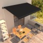 vidaXL Einziehbare Markise Handbetrieben 450 x 300 cm Anthrazit vidaXL Einziehbare Markise Handbetrieben 450 x 300 cm Anthrazit