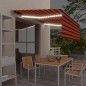 vidaXL Markise Manuell Einziehbar mit Rollo & LED 4x3 m Orange Braun vidaXL Markise Manuell Einziehbar mit Rollo & LED 4x3 m Orange Braun