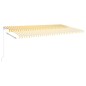 vidaXL Automatische Markise mit LED & Windsensor 6x3 m Gelb und Weiß vidaXL Automatische Markise mit LED & Windsensor 6x3 m Gelb und Weiß