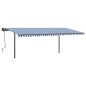 vidaXL Markise Manuell Einziehbar mit Pfosten 6x3 m Blau und Weiß vidaXL Markise Manuell Einziehbar mit Pfosten 6x3 m Blau und Weiß
